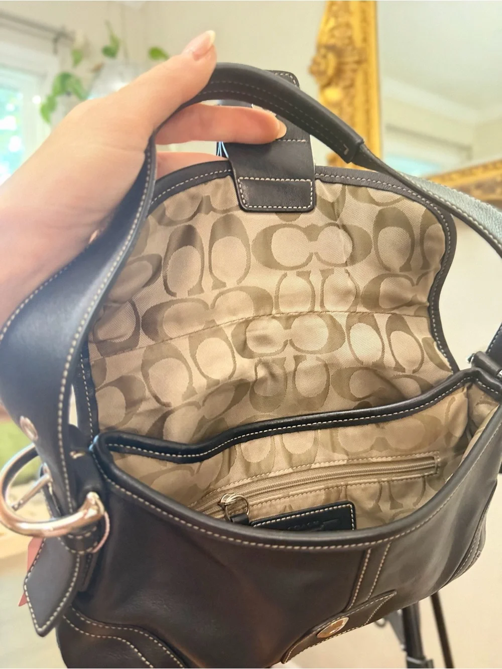 Coach Y2K Soho Black Leather Buckle Flap Shoulder Bag G04S-9247